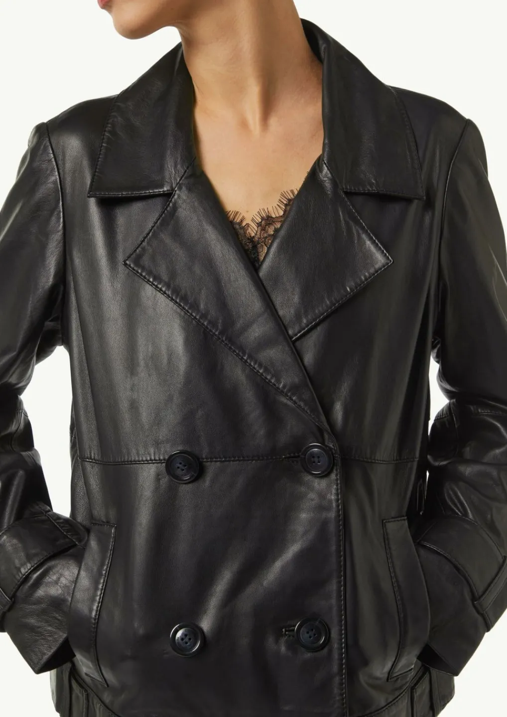Caban-Jacke aus weichem Leder-Comma New