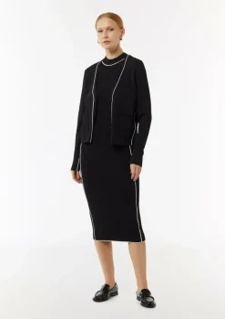 Cardigan mit Kontrastdetails und aufgesetzten Taschen-Comma Hot