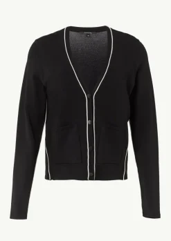 Cardigan mit Kontrastdetails und aufgesetzten Taschen-Comma Hot