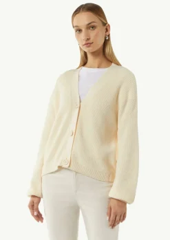 Cardigan mit Rippstruktur und überschnittenen Schultern-Comma Hot