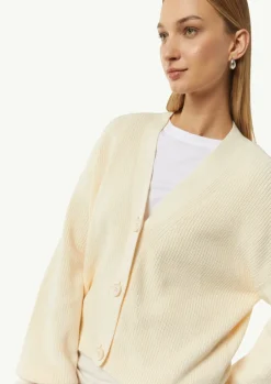 Cardigan mit Rippstruktur und überschnittenen Schultern-Comma Hot