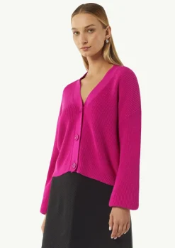 Cardigan mit Rippstruktur und überschnittenen Schultern-Comma Outlet