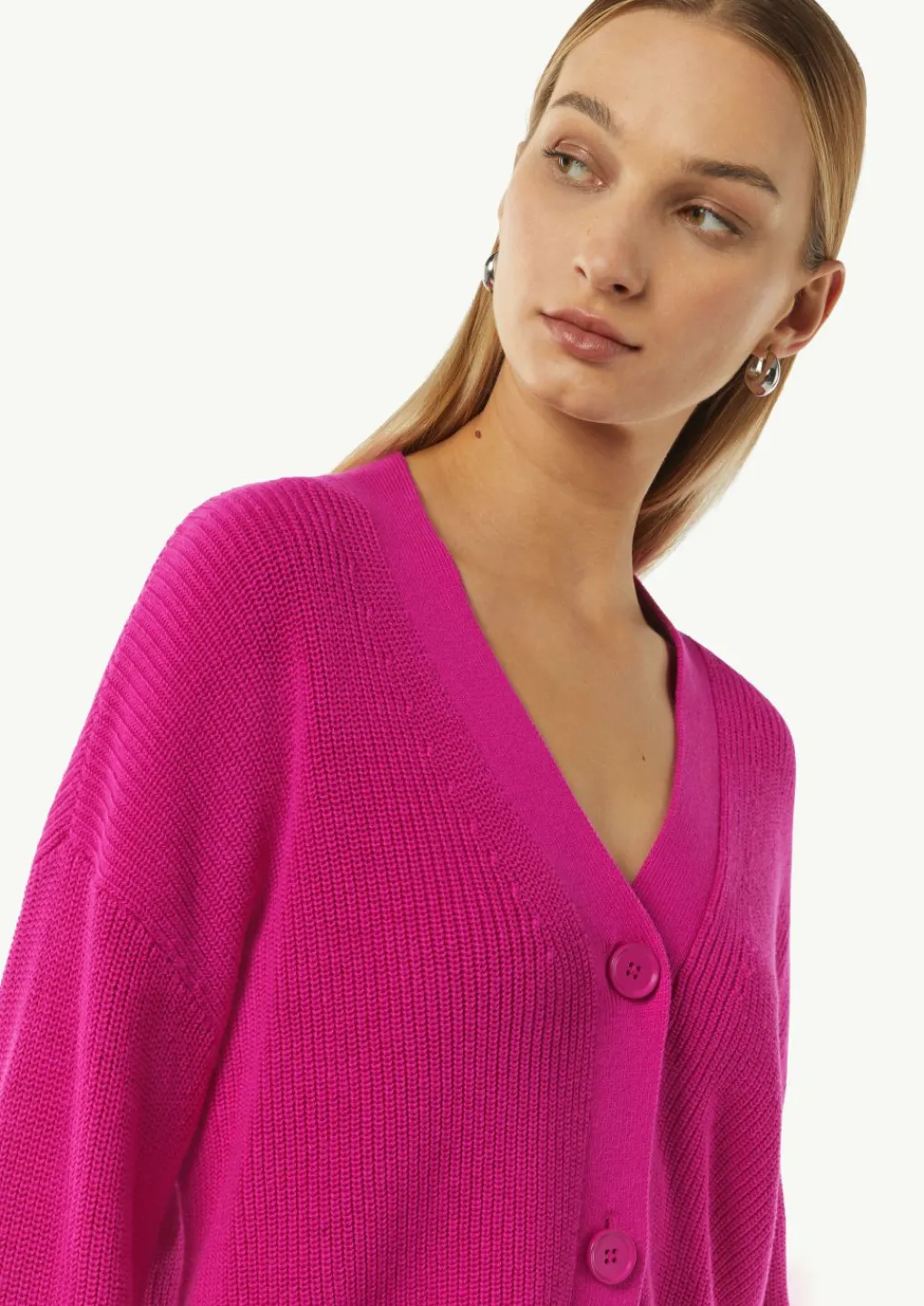 Cardigan mit Rippstruktur und überschnittenen Schultern-Comma Outlet