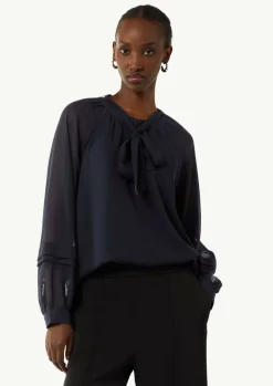 Chiffonbluse mit abnehmbarer Schluppe-Comma Sale