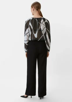 Chiffonbluse mit Allovermuster-Comma Fashion