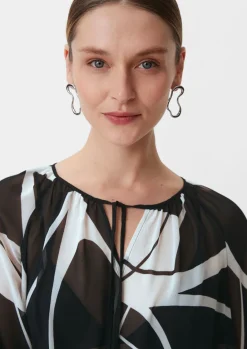 Chiffonbluse mit Allovermuster-Comma Fashion