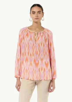 Chiffonbluse mit Allovermuster-Comma Sale