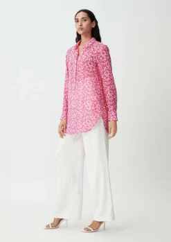 Chiffonbluse mit Allovermuster-Comma Best