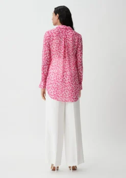 Chiffonbluse mit Allovermuster-Comma Best