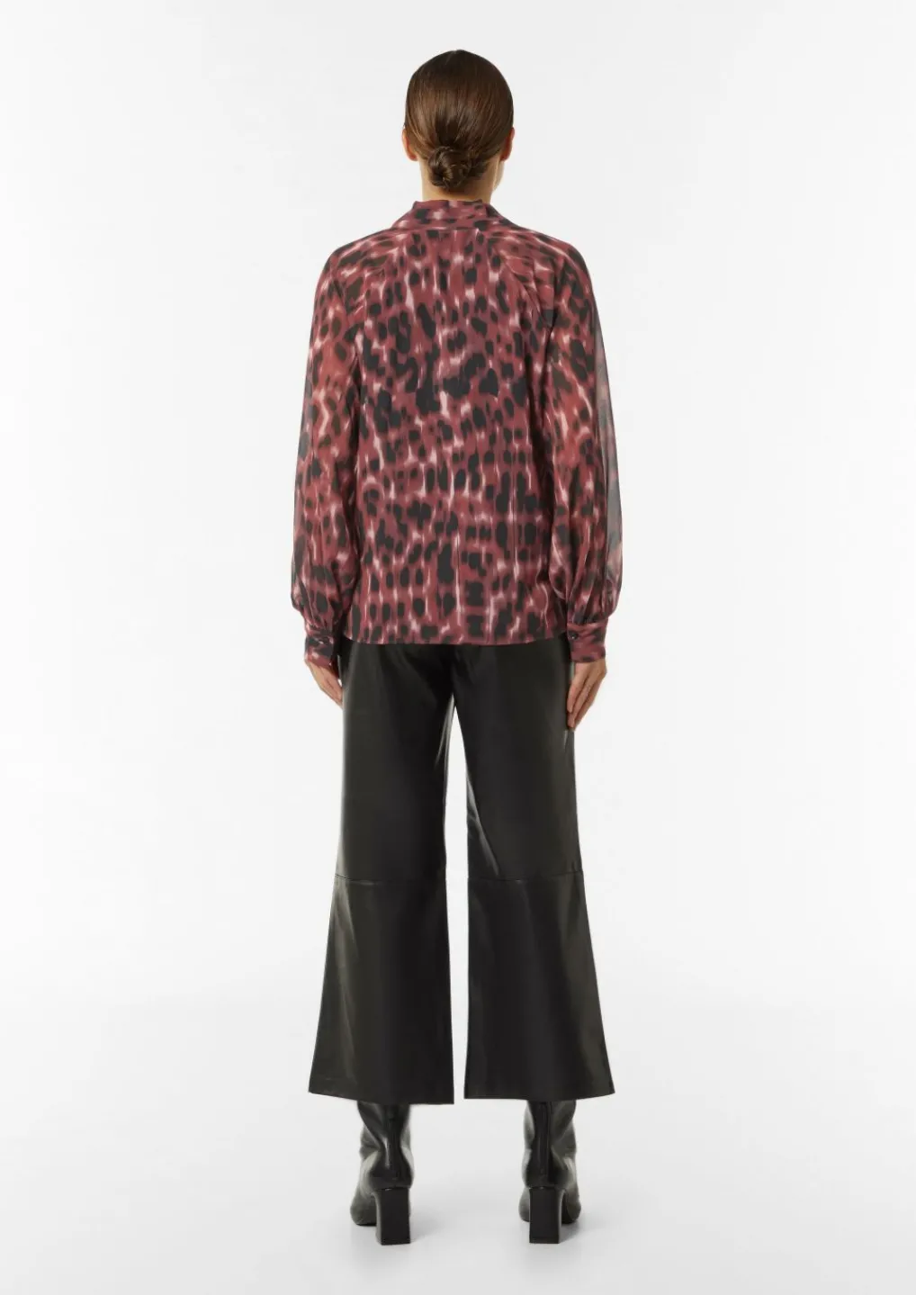 Chiffon-Bluse mit All-over-Print-Comma Online
