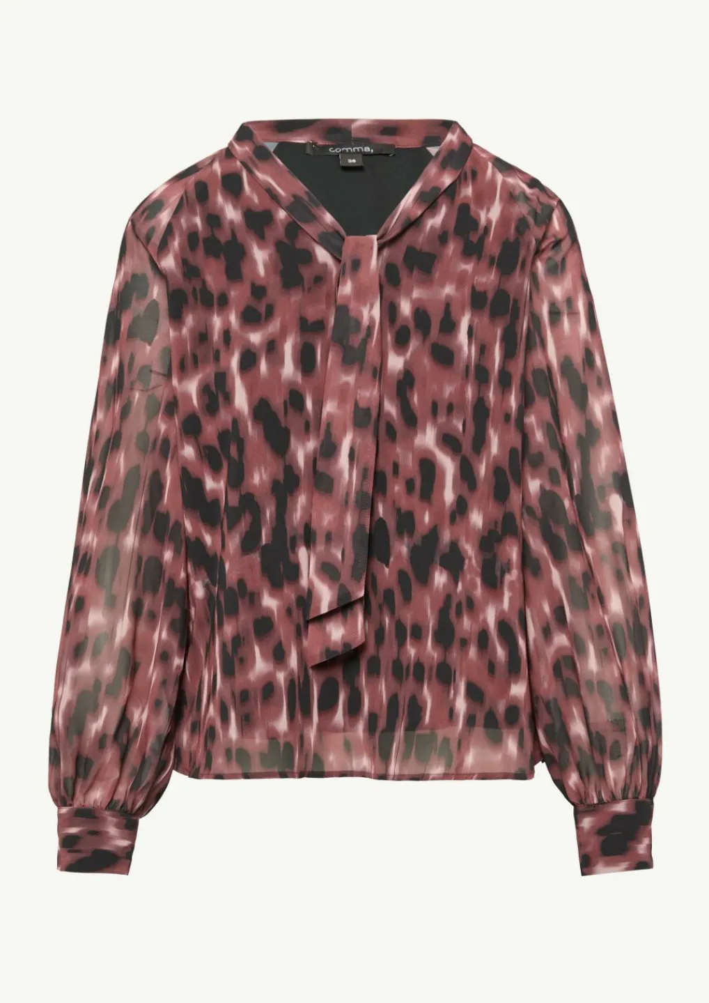 Chiffon-Bluse mit All-over-Print-Comma Online