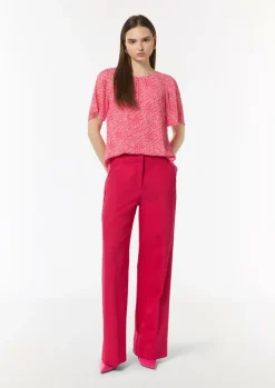 Chiffon-Bluse mit All-over-Print-Comma Clearance