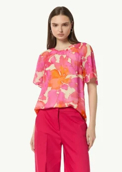 Chiffon-Bluse mit blickdichtem Futter-Comma Best