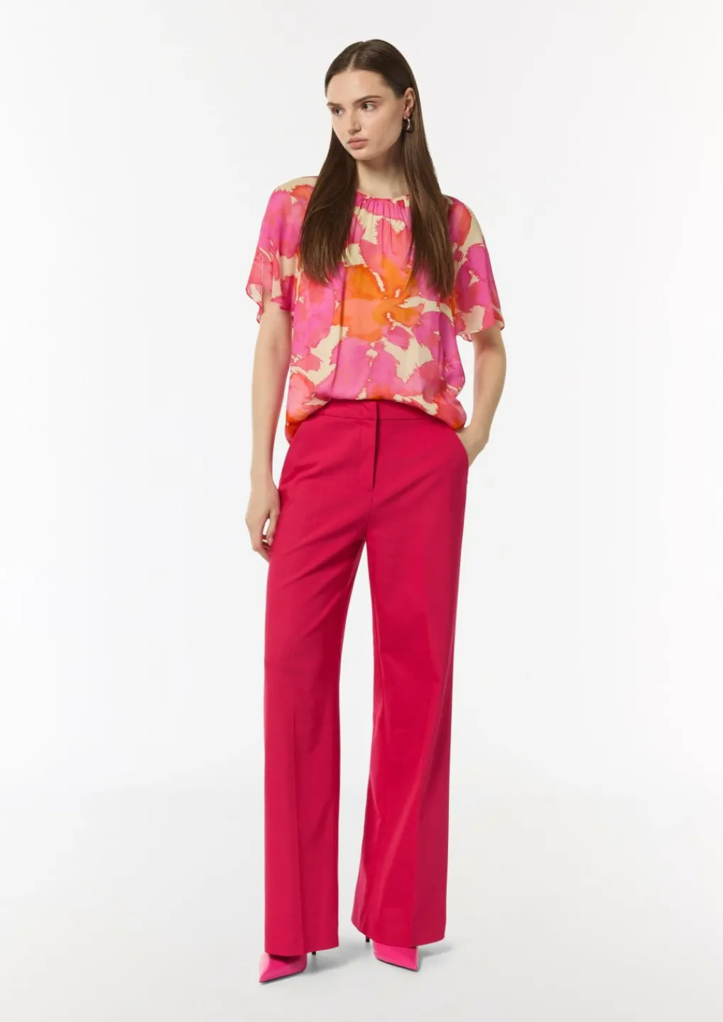 Chiffon-Bluse mit blickdichtem Futter-Comma Best