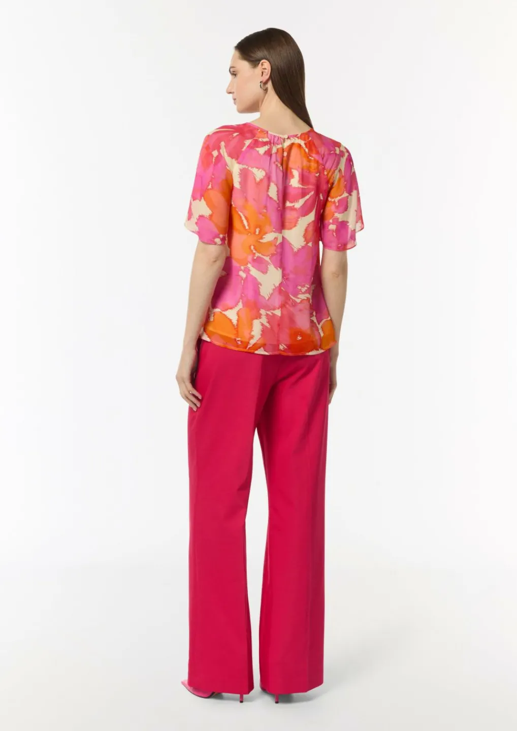 Chiffon-Bluse mit blickdichtem Futter-Comma Best