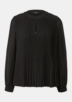 Chiffon-Bluse mit Plisseefalten-Comma Discount