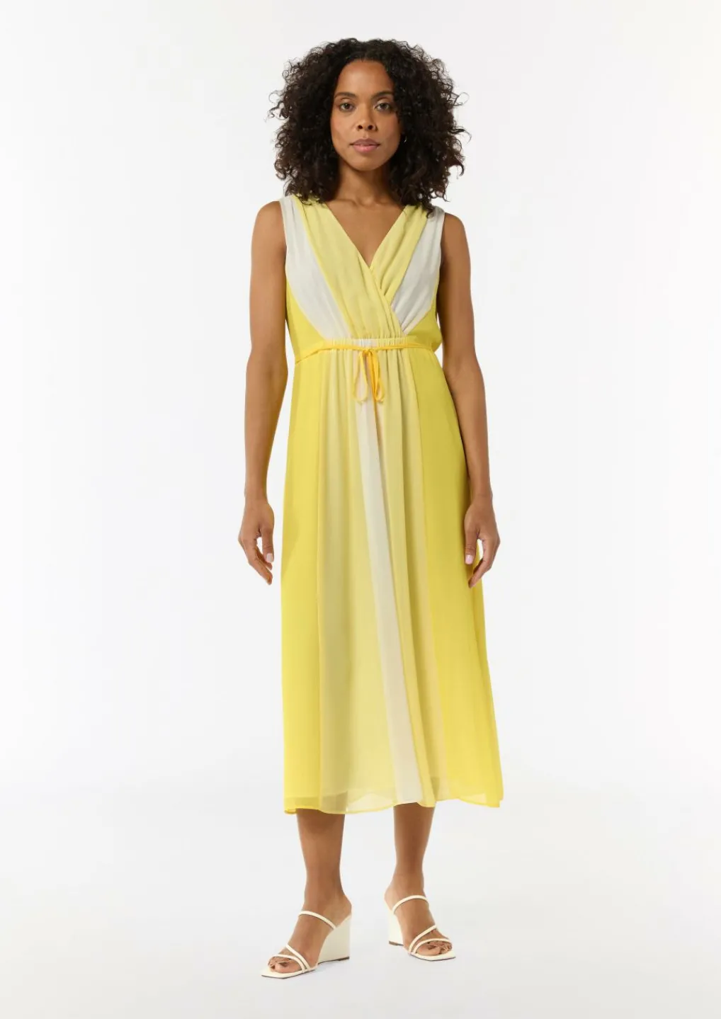 Chiffon-Kleid mit elastischer Taille und Bindeband-Comma Outlet