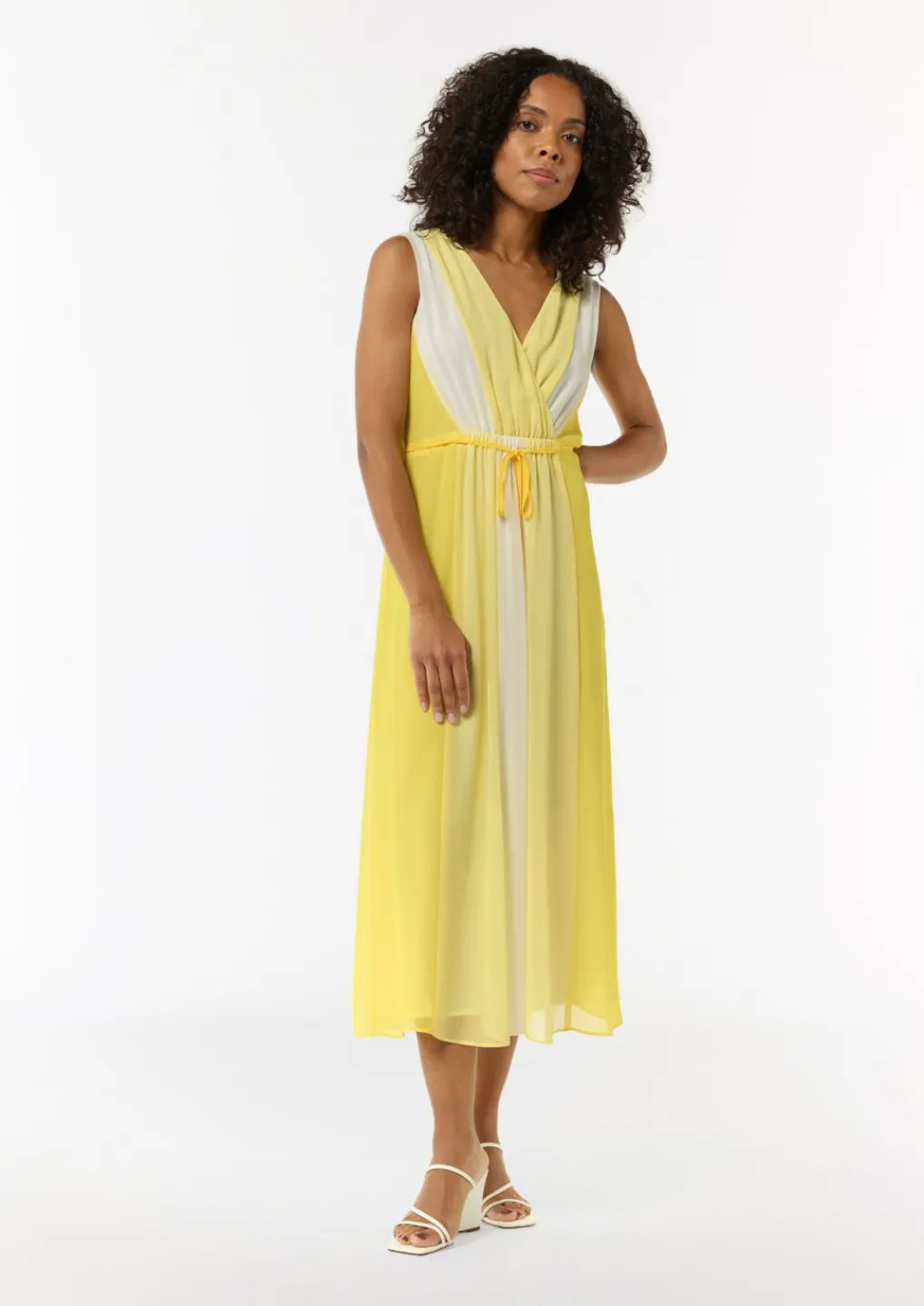 Chiffon-Kleid mit elastischer Taille und Bindeband-Comma Outlet