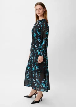 Chiffonkleid mit Stoffgürtel-Comma Sale