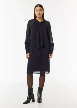 Chiffonkleid mit transparenten Ärmeln-Comma Discount
