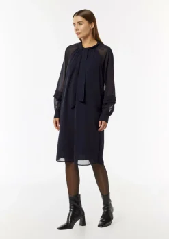Chiffonkleid mit transparenten Ärmeln-Comma Discount