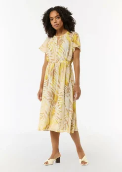 Chiffon-Kleid mit U-Boot-Ausschnitt und Raffung-Comma Outlet