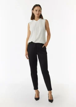 Cigarette-Pants aus Scuba mit elastischem Bund-Comma Clearance
