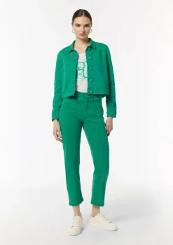 Cropped-Jacke aus elastischem Twill-Comma Discount