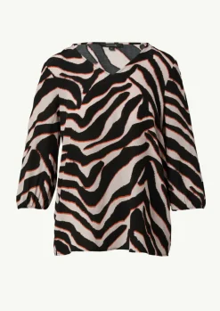 Crêpe-Bluse mit kurzen Ballonärmeln-Comma Hot