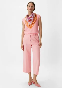 Crêpe-Bluse mit Satin-Detail-Comma Fashion