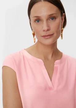 Crêpe-Bluse mit Satin-Detail-Comma Fashion