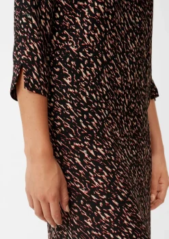 Crêpe-Kleid mit Allover-Print-Comma Online