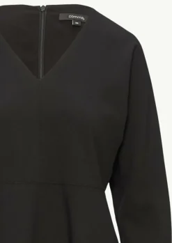 Crêpe-Kleid mit V-Ausschnitt-Comma Outlet