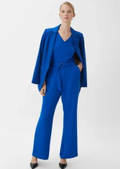 Crêpe-Overall mit ausgestelltem Bein-Comma Discount