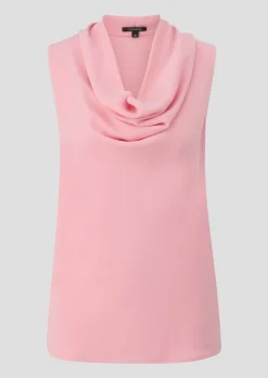 Crêpeshirt mit Wasserfall-Ausschnitt-Comma New