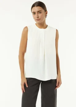 Crêpe-Top mit Faltendetail-Comma Hot