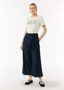 Culotte aus Lyocellmix mit Bindegürtel-Comma Best