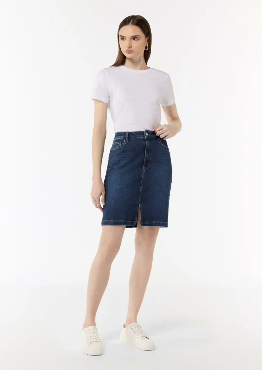 Denimrock mit vorderseitigem Schlitz-Comma Sale