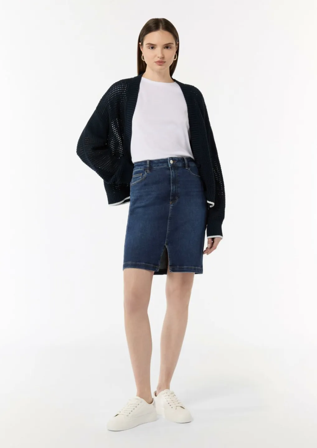 Denimrock mit vorderseitigem Schlitz-Comma Sale