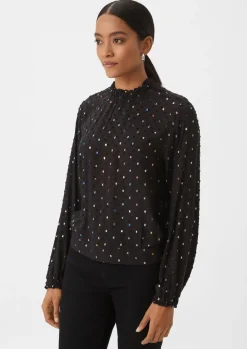 Dobbybluse mit Effektprint-Comma Sale