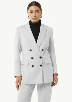 Doppelreihiger Blazer aus fließendem Flanell-Comma Best