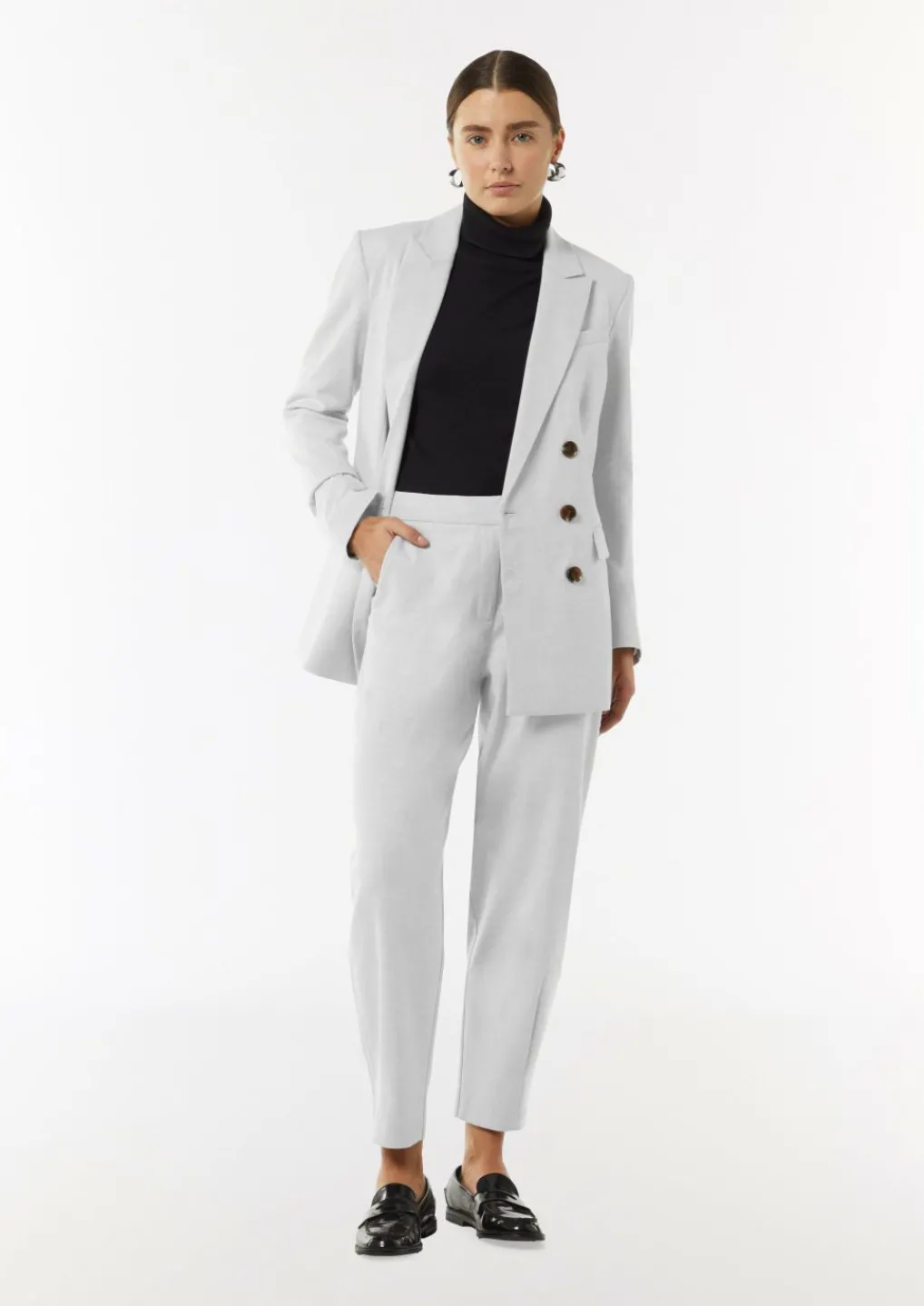 Doppelreihiger Blazer aus fließendem Flanell-Comma Best