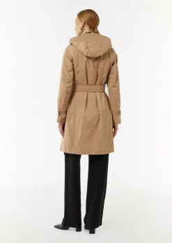 Doppelreihiger Trenchcoat mit gestepptem Innenfutter-Comma Online