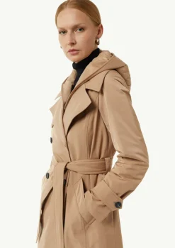 Doppelreihiger Trenchcoat mit gestepptem Innenfutter-Comma Online