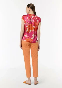 Drapierte Satinbluse-Comma Outlet