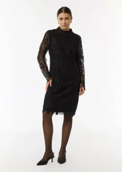Edles Spitzenkleid mit Stehkragen-Comma New