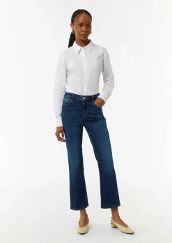 Elastische Ankle-Jeans mit leicht ausgestelltem Bein-Comma Hot