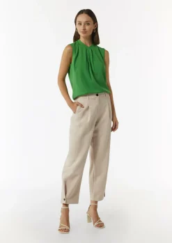 Elastische Baumwollhose in O-Form mit Knopfdetail-Comma Clearance