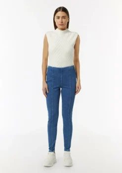 Elastische Jeggings mit Ziernähten-Comma Fashion