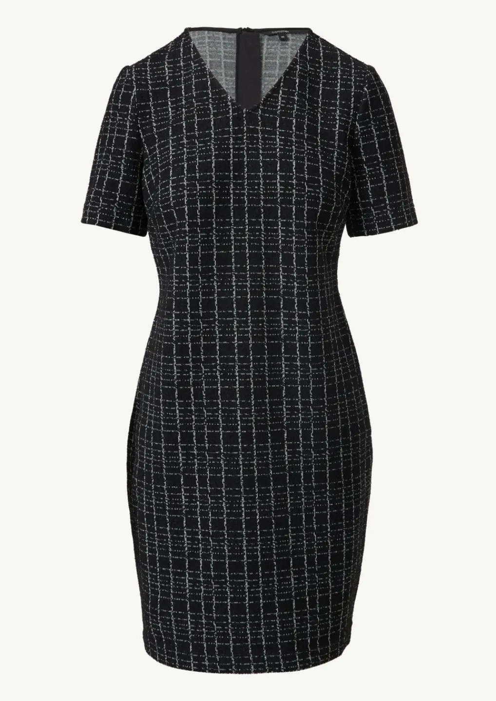 Elastisches Bouclé-Kleid mit Karomuster-Comma Online